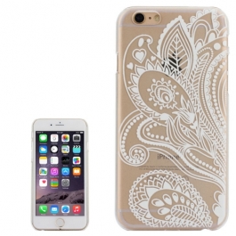 coque iphone 6 plus / 6S plus plastique transparente blanche motif floral