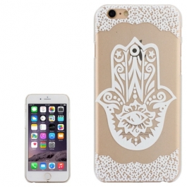 Coque iphone 6 plus / 6S plus plastique transparente blanche motif main de fatma