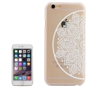 Coque iphone 6 plus / 6S plus plastique transparente blanche motif fleur mandala demi droite