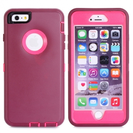 coque iPhone 6 plus / 6S plus bicolore anti-choc - rose / rouge