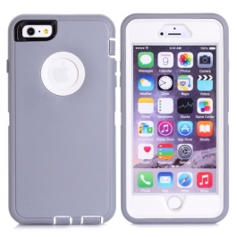 coque iPhone 6 plus / 6S plus bicolore anti-choc - blanc / gris