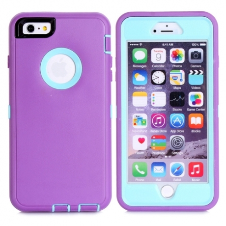 coque iPhone 6 plus / 6S plus bicolore anti-choc - violet / bleu