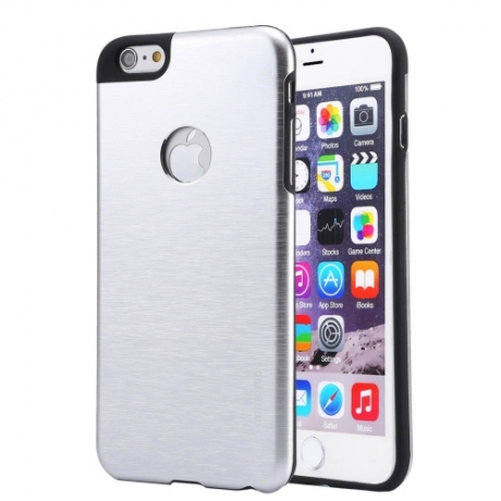 Coque iPhone 6 / 6S MOTOMO logo Apple - Argent