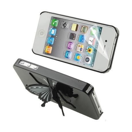 Coque Papillon Stand iPhone 4 et 4S (+ protection d'écran)