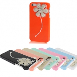 Coque Fleur Perles Diamant iPhone 5