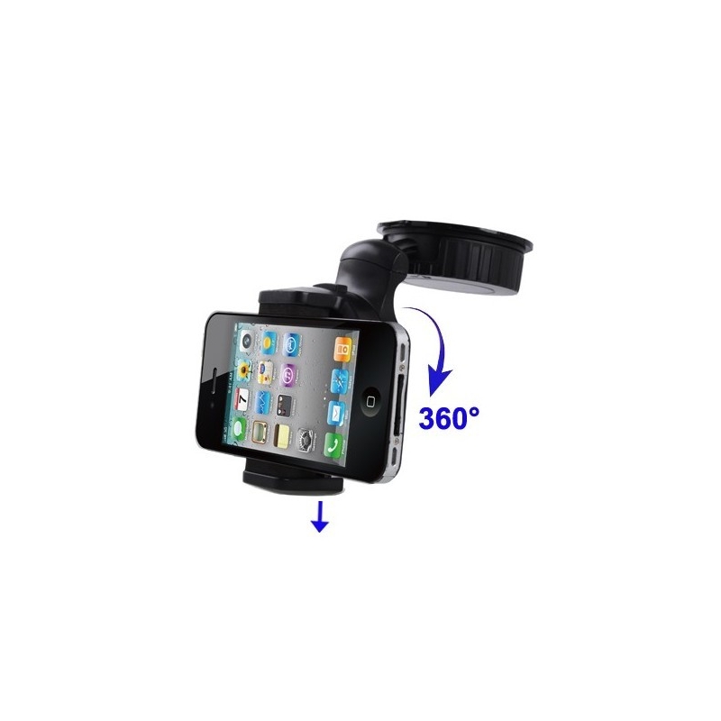 Support voiture 360° ventouse et autocollant pour iPhone 5 / 4(S