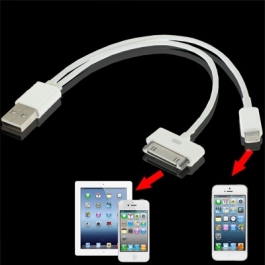 Câble 2 en 1 : Recharge + synchronisation iPhone 5 & iPhone 4S / 4