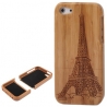 Coque de protection tour eiffel en bois bambou détachable iPhone 5