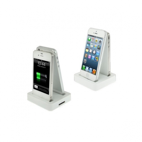 Double Dock pour iPhone 5 et iPhone 4/4S Blanc