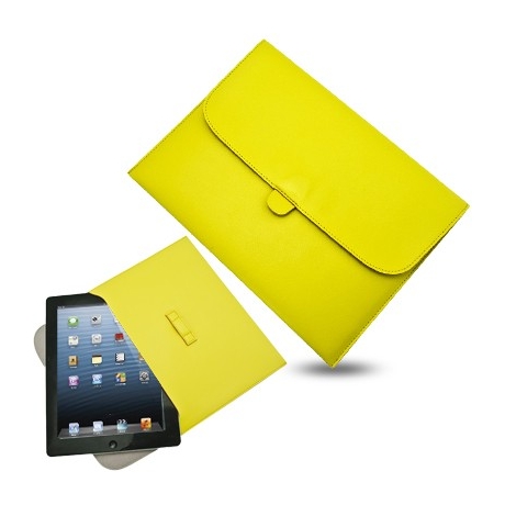 Pochette en cuir pour iPad retina couleur jaune