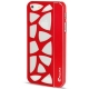 Coque en metal design mosaïque iPhone 5 couleur rouge