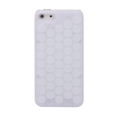 Coque iPhone 5 en papier bulles couleur blanc