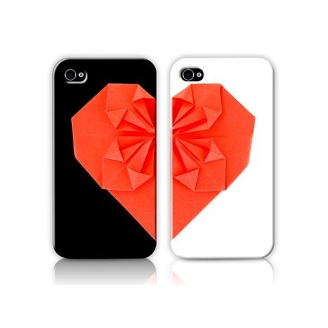 Duo coques Love origami iPhone 5