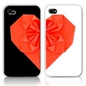 Duo coques Love origami iPhone 4 et 4S