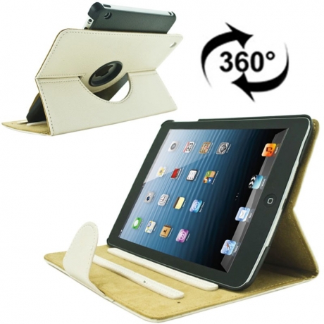 Etui iPad mini en cuir couleur blanc