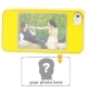 Coque iPhone 4 et 4S Cadre Photo Perso couleur jaune