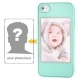 Coque iPhone 4 et 4S Cadre Photo Perso couleur bleu