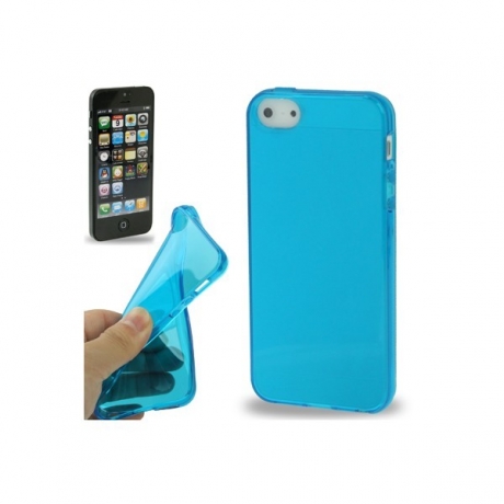 Coque de Protection Transparente en Silicone pour iPhone 5 Couleur Bleu