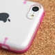 Coque transparente pour iPhone 5C couleur magenta