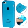 Coque iPhone 5c semi-transparente en silicone couleur bleu