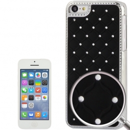Coque iPhone 5C Diamants couleur noir
