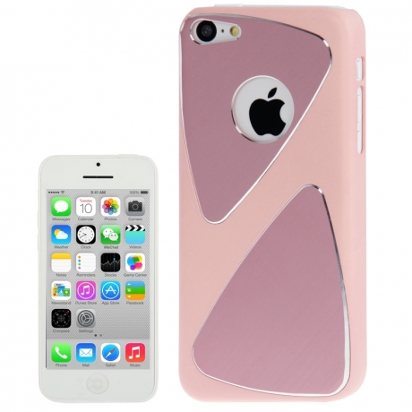 Coque iPhone 5C effet métal couleur rose