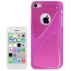 Coque iPhone 5C effet métal couleur magenta