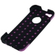 Coque iPhone 5C silicone double layer avec support intégré couleur violet