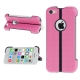 Coque iPhone 5C silicone double layer avec support intégré couleur rose