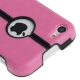 Coque iPhone 5C silicone double layer avec support intégré couleur rose