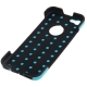 Coque iPhone 5C silicone double layer avec support intégré couleur bleu