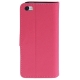 Housse porte-cartes en cuir iPhone 5C couleur magenta