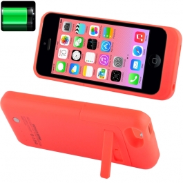 Coque batterie intégrée avec support iPhone 5C couleur rose