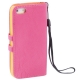 Etui en cuir avec porte-cartes iPhone 5 couleur rose
