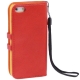 Etui en cuir avec porte-cartes iPhone 5 couleur rouge