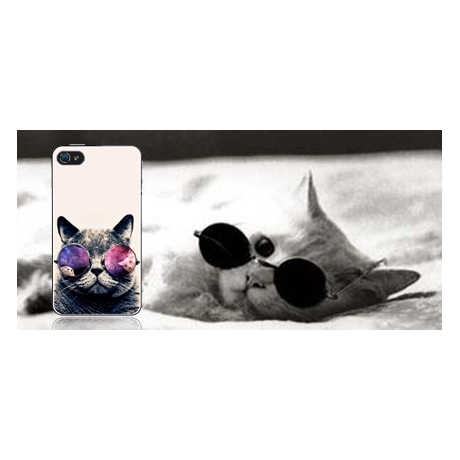 Coque iPhone 4 et 4S Chat à lunettes