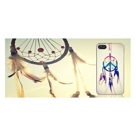 Coque iPhone 4 et 4S Attrape rêves peace and love